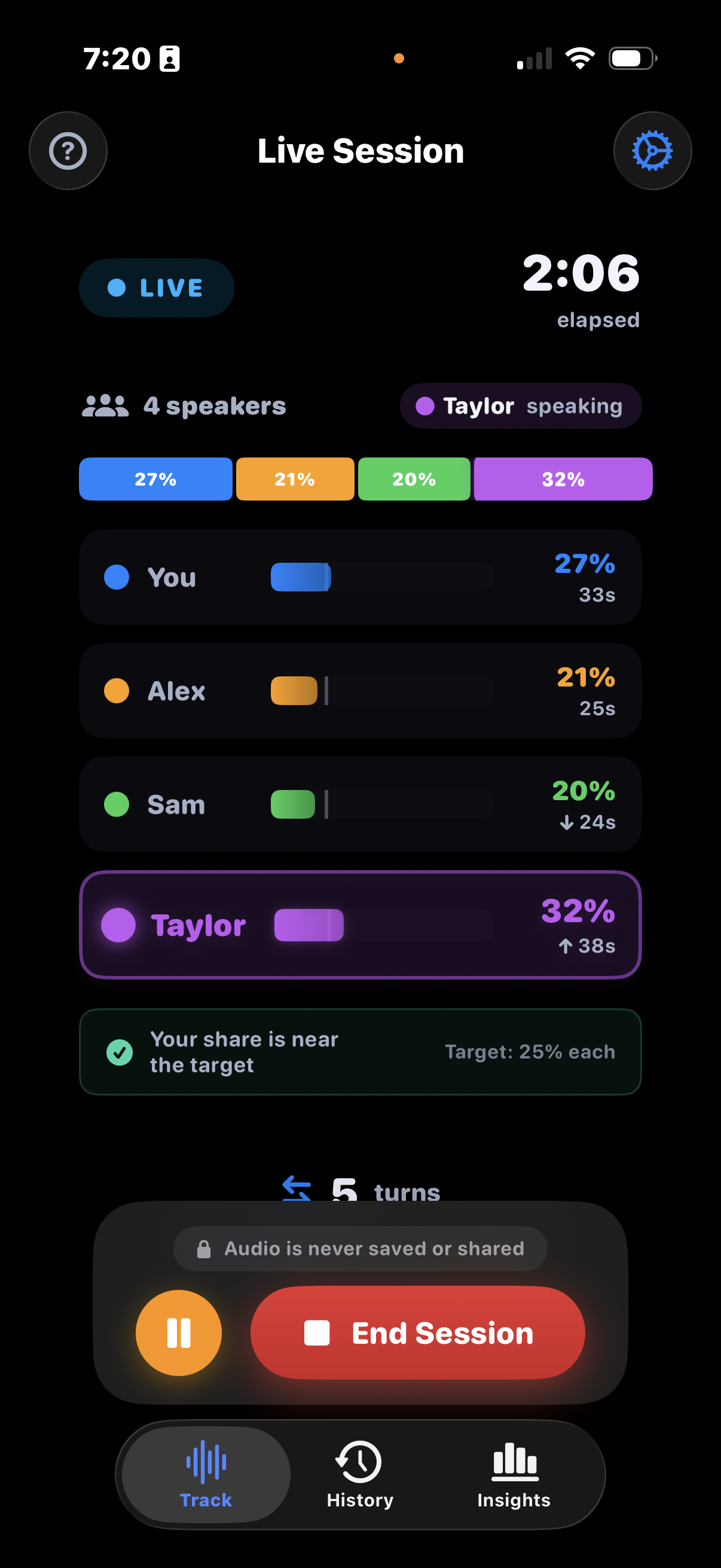 Group talk balance screenshot