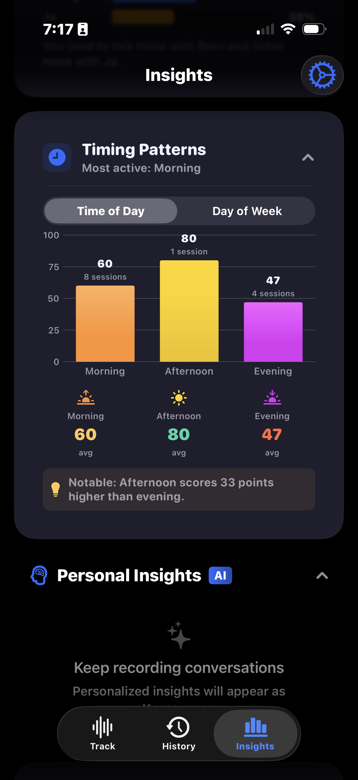 Insights dashboard screenshot